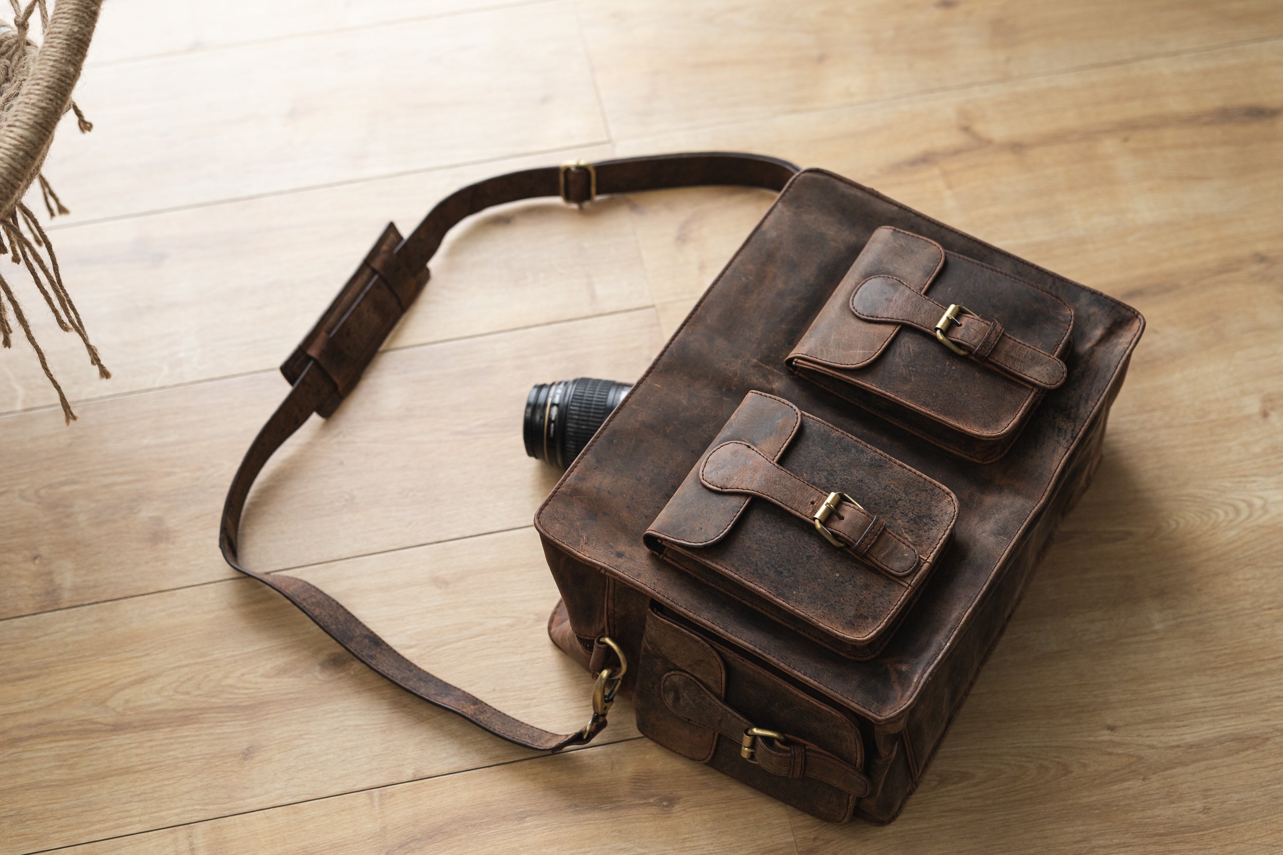 Leather camera handbag online